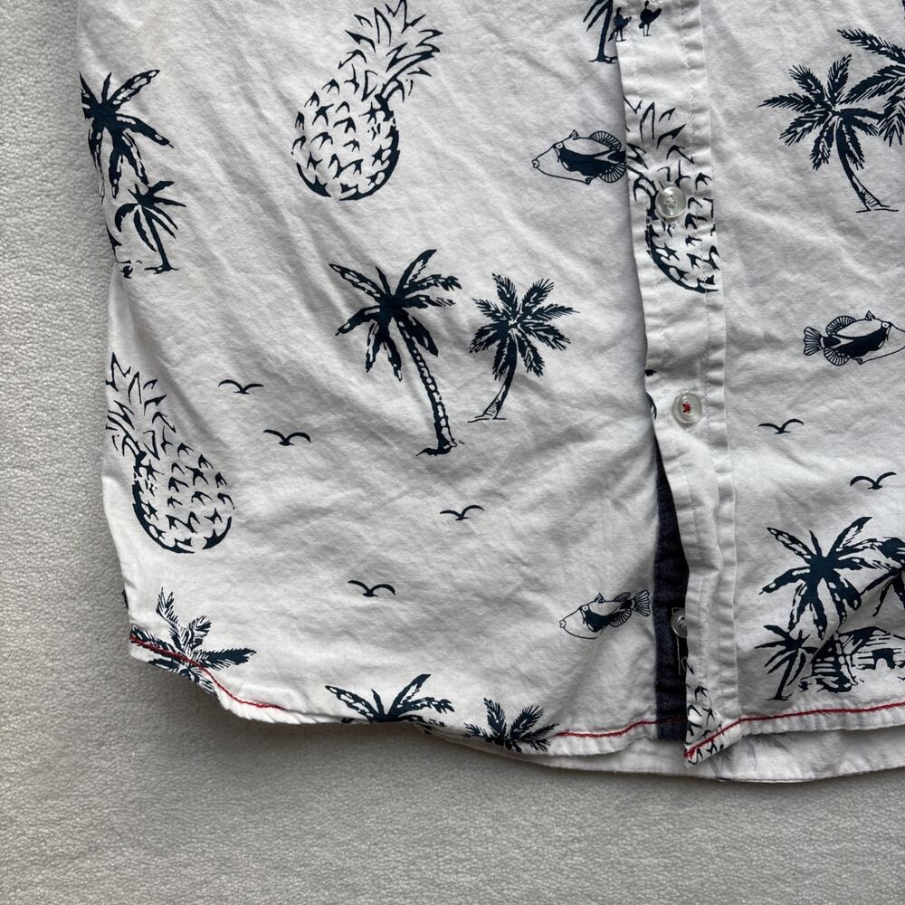 Burnside‎ Men Hawaiian Shirt Medium Short Sleeve Palm Tree Pineaple Fish - Picture 5 of 14